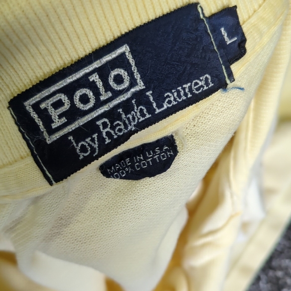 Vintage Polo by Ralph Lauren Yellow Polo Shirt Men’s Size L – Made in USA - Picture 4 of 5